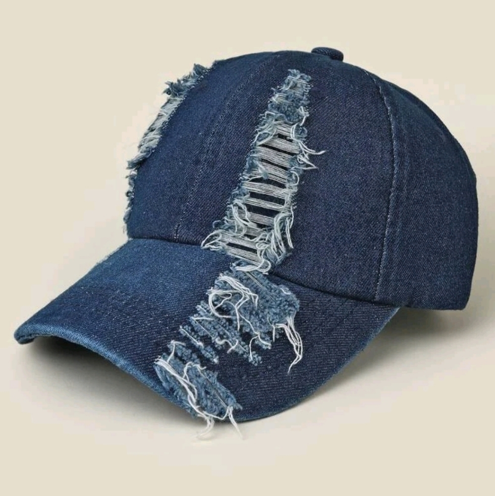 Ripped hem cap